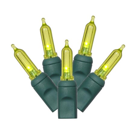 Vickerman 100 Lime Italian LED Lights on Green Wire, 34 ft. Christmas Light Set with 4 in. Spacing X4G7133